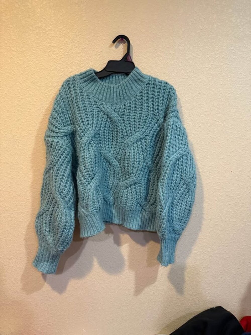 Lush Blue Cable Knit Sweater Size S